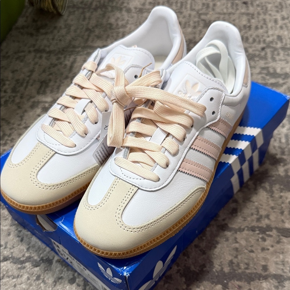 Adidas White and pink Sneakers - Picture 1 of 4